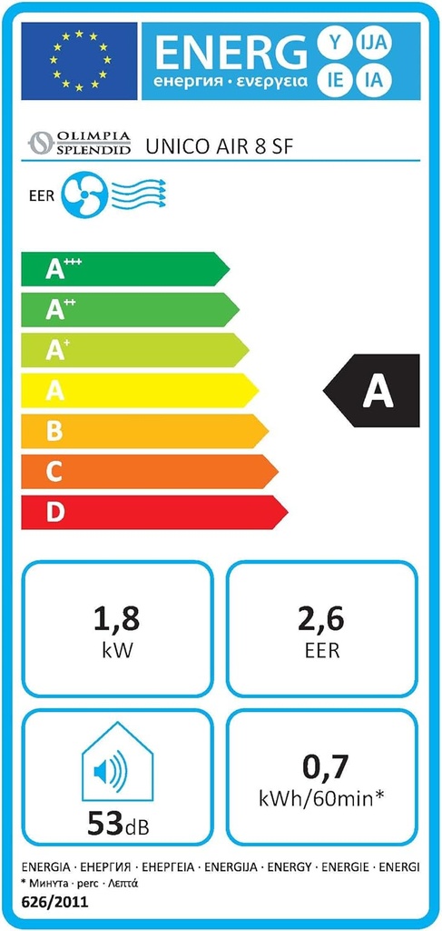Olimpia Splendid AIR 8SF, R410A, 1.8kW ON/OFF (01503)